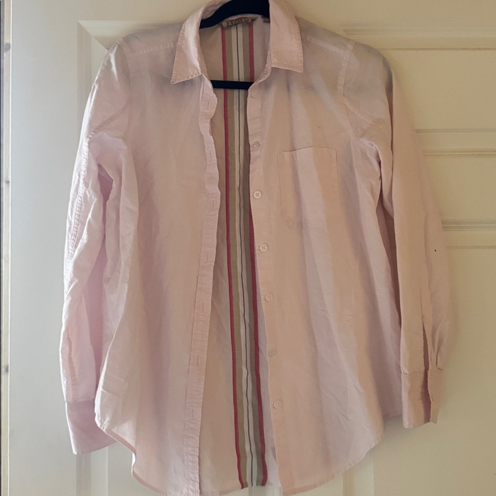 Athleta Pink Long Sleeve Tee Soft Comfort